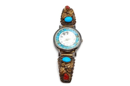 Native American Navajo Watch Womans Sterling Silver 925 Turquoise New Battery