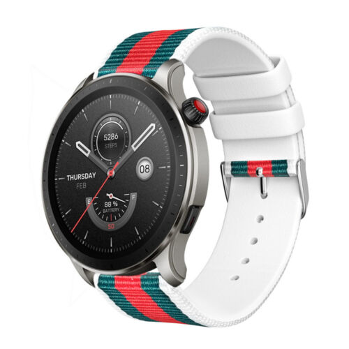22mm Luxury Leather Nylon Watch Band Strap For Huami Amazfit GTR 2/3/4 Wristband - Picture 4 of 18