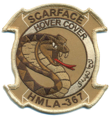 4'' MARINE CORPS HMLA-367 SCARFACE HOVER COVER DESERT EMBROIDERED JACKET PATCH