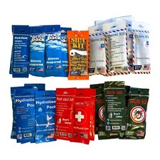 Lot 32 Travel Kits Potty Pack Variety Hydration 1st Aid Tick Travel Outdoor Hike