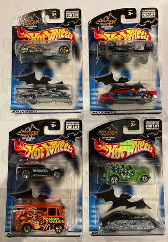 2002 Hot Wheels Vintage Halloween Highway 2 pack Set of all 4 Limited Edition