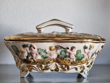CAPODIMONTE PORCELLANA_COFANETTO PORTAGIOIE O CENTRO TAVOLA  ARREDO
