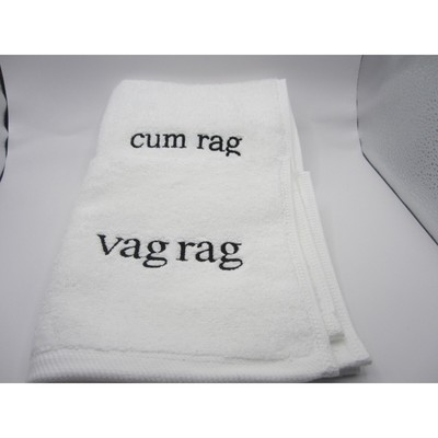 Adult Naughty Embroidered vag rag cum rag set of 2