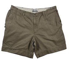 Columbia Shorts Men's Flat Front Pockets Cotton Twill Utility Chinos Tan 40