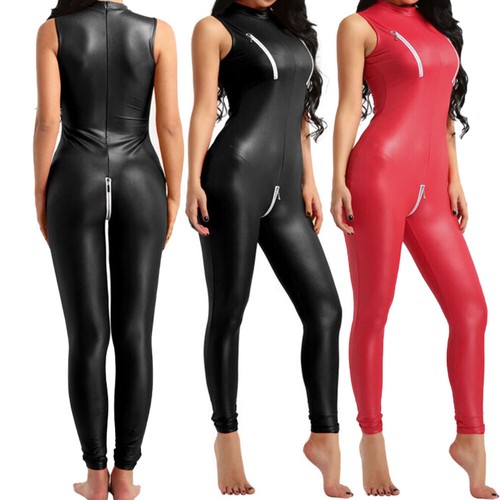 Herren Bodysticking Overall - Ärmellos Mit Glanzeffekt Für Sport & Freizeit