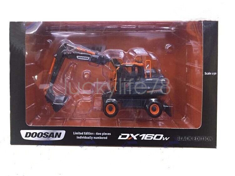 1/50 DOOSAN DX160W ホイールショベル ミニカー 1:50 DOOSAN DX160W Wheeled Excavator Contruction Machine