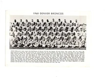 VINATGE ORIGINAL 1968 AFL DENVER BRONCOS 6X9 TEAM PHOTO FLOYD LITTLE TENSI SABAN