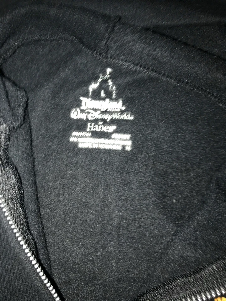 Chaqueta Disney World by Hanes Animals Kingdoms Talla L Negra Foto 2 de 4