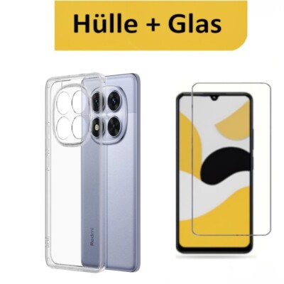 Hülle für Xiaomi Redmi Note 14 5G /Pro 5G/14 Pro+5G Handyhülle+Glas