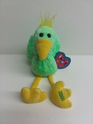 2000 AVON BIRTHSTONE MILLENIUM FULL O'BEANS PLUSH  MARCH FEATHERS THE BIRD