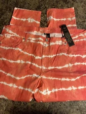 Plus Size 24W DG2 Diane Gilman Classic Stretch Tie Dye Skinny Jeans Rose New