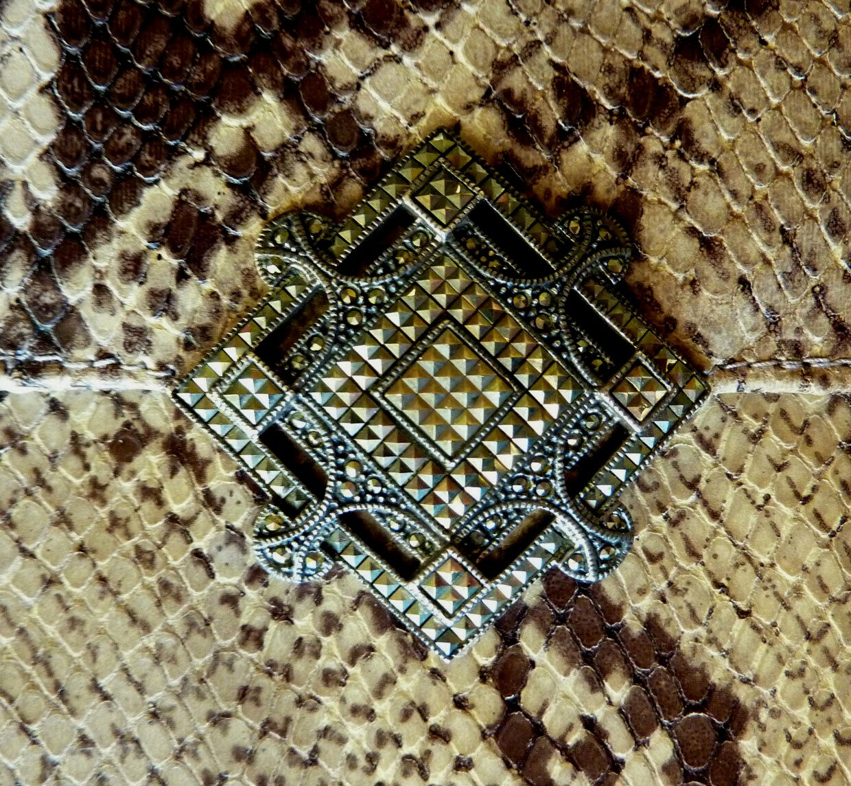 Judith Jack Evening Handbag Python Snakeskin Marc… - image 4