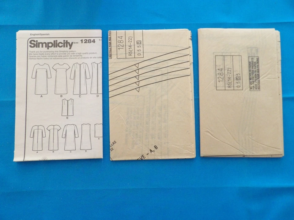 Simplicity 1284, Misses'  Dress, Unlined Coat or Vest,  1960s Vintage, Size 6-14 - Image 3 of 3