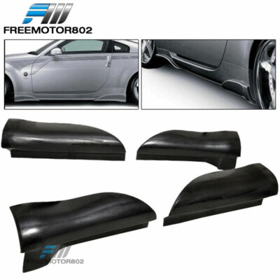 Fit 03-09 Nissan 350Z Z33 JDM Style 4PC PU Side Skirt Mud Flap