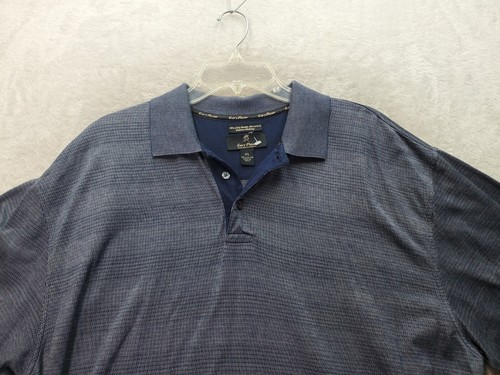 Gary Player Polo Shirt Mens Size XL Navy 100% Cotton Short Sleeve Slit Collared - Picture 4 of 8