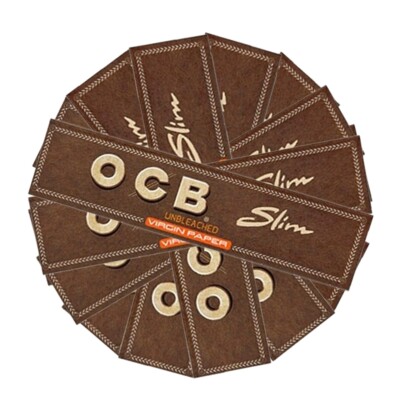 20x OCB Unbleached Virgin Slim King Size Papers ungebleichte Blättchen Heftchen