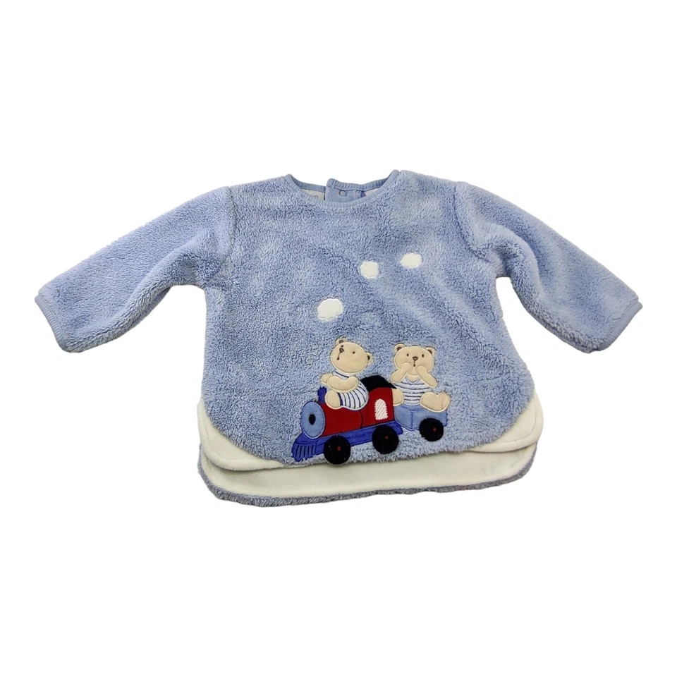 Koala Bebé Azul 3 Piezas Vellón Conjunto Footie Pantalones Camisa Sombrero Talla 3-6 Meses Foto 2 de 4