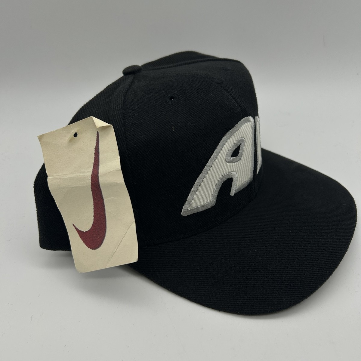 Vintage Nike Air Hat Cap Strap Back Black Uptempo 90s
