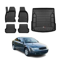 FußMatten Kofferraumwanne Set FüR Audi A4 B6 Limo 2001-2004 Omac Premium Schwarz