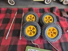 60s MIGHTY TONKA DUMP CRANE TIRES GOOD CONDITION NOT DRILLED W AXLES, SPACERS