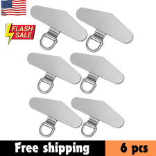 6PCS Metal Phone Tether Tab Universal Cellphone Lanyard Patch Metal Phone Strap