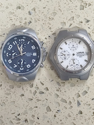 Lorus Seiko Chronograph V657-X040/X048 Titanium/& Steel 2 watch for parts