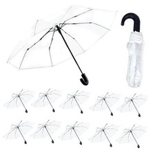 Clear Wedding Umbrellas, Portable Auto Open Close Transparent Design, 10 pcs