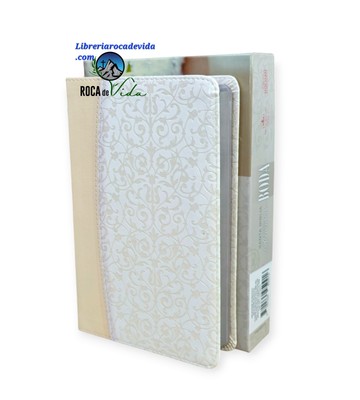  Biblia  de Boda Reina-Valera 1960 Símil Piel Floral Blanca 