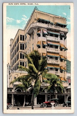 Vintage 1930 Alta Vista Hotel Miami Florida Postcard Posted