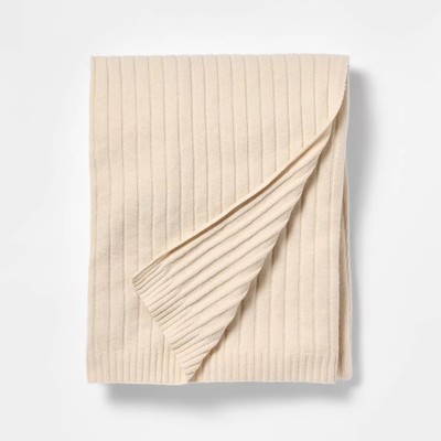 Color TBD - Casual Mixed Rib Throw - 50x60 - Threshold designed
