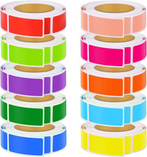 Juego de 3000 Etiquetas Colores para Inventario y Archivos 10 Rollos 1.57x0.75