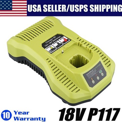 P117 Battery Charger For RYOBI One+Plus High Capacity 18Volt Lithium-Ion P108 US