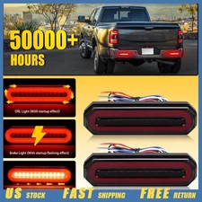 2x Flowing 5" Red/Amber Oval LED Truck Trailer Stop Turn Tail Brake Lights DRL