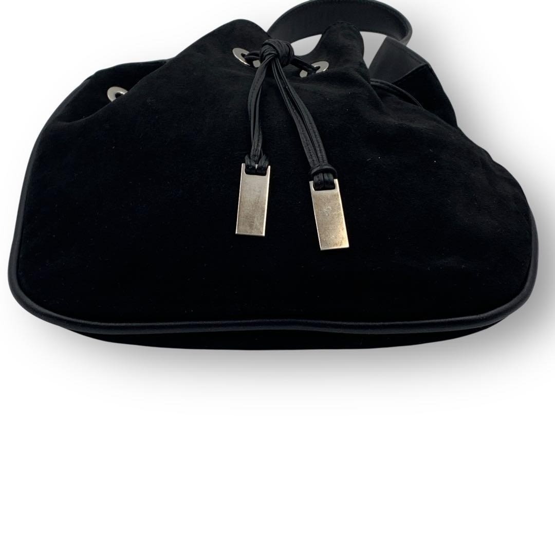 GUCCI TOM FORD Era Suede Shoulder Bag Black Hobobag Drawstring Bag