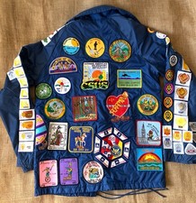 Vintage Jacket with multiple Volkssport AVA Patches vintage 80  s 90  s Badges, CA
