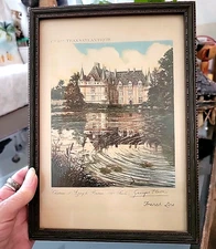 Château d'Azay-le-Rideau, a Renaissance château loca Vintage Framed Print