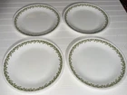 4 Vintage Corelle Crazy Daisy Green Spring Blossom 10.25" Dinner Plates 1970s GC