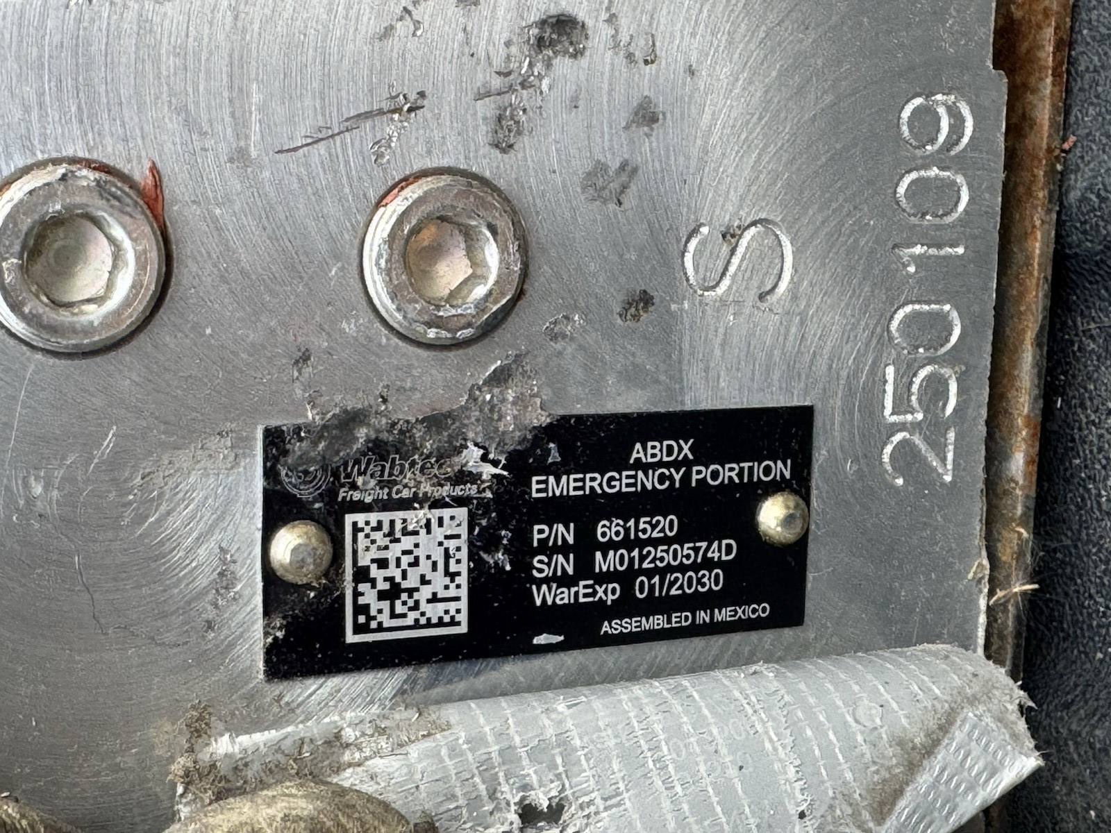Abdx WABCO WABTEC 661520 ABDX EMERGENCY PORTION VALVE RAILWAY TRAIN ...