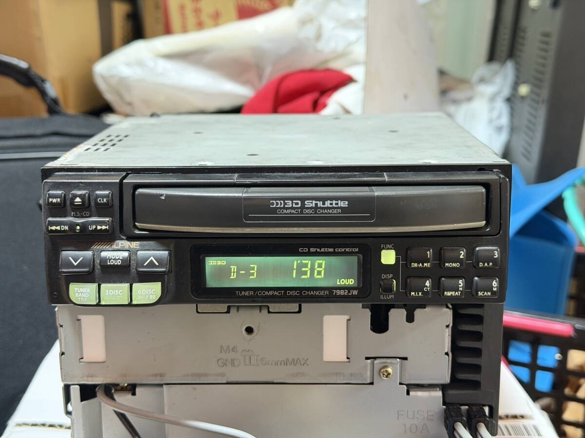 RARE Vintage Alpine 7982JW 1DIN 3CD Head Unit CD Changer Player