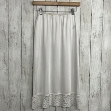 Vassarette White Lace Slip Skirt Small Balletcore Coquette Minimalist Layering