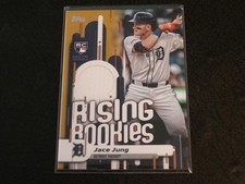 2025 Topps Rising Rookies Gold JACE JUNG SP RC Player Worn JERSEY! #d/50 TIGERS!
