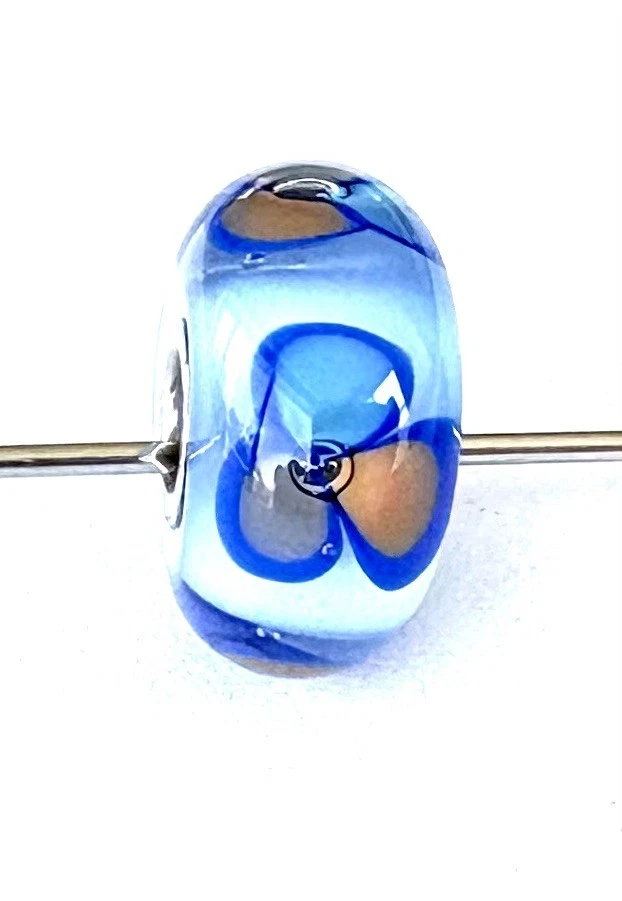 CUENTAS DE VIDRIO DE FANTASÍA AZUL TROLLBEADS RETIRADAS TGLBE-10154 PLATA ESTERLINA LAA 925 Foto 2 de 4