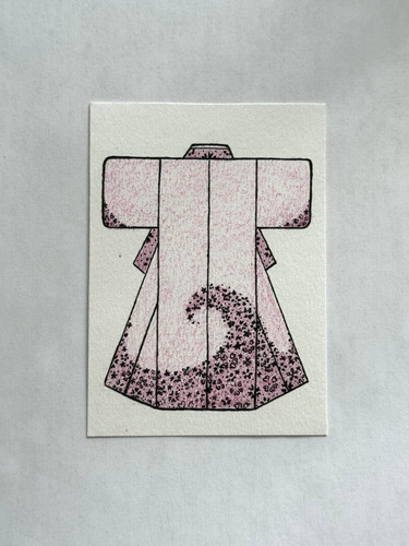 ACEO ART CARD "Flower-Wave Kimono" Original work by Jude DD