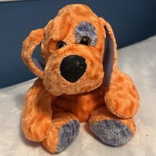 Vintage Shalom Toy Co. Inc Stuffed Orange Gray Puppy Dog Toy Soft Plush 16" RARE