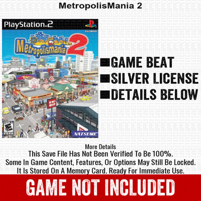 MetropolisMania 2 100% PS2 Memory Card All CHEATS ITEMS