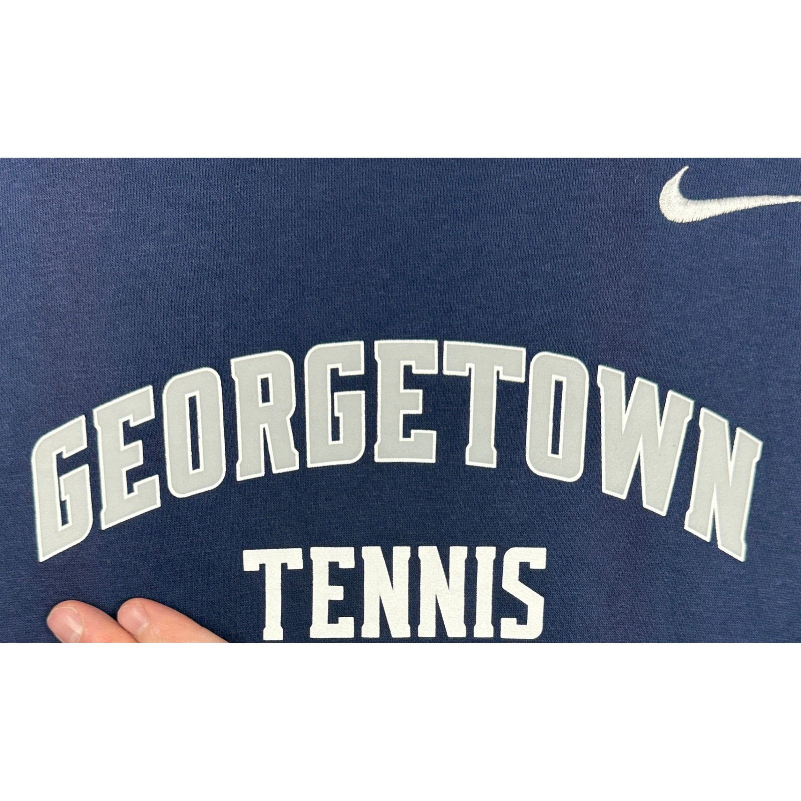 Georgetown Hoyas Nike Sweatshirt Womens XL Navy Blue Tennis Hoodie Logo Pullover thumbnail 6