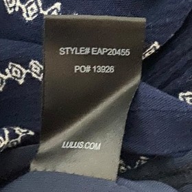 Lulus Navy White Embroidered Off Shoulder Ruffle Romper Boho Coastal Size Medium