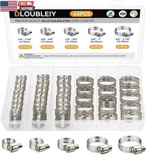 45pcs Hose Clamp Assortment Kit - Stainless Steel Hose Clamps With Worm Gear Ad 45pcs Hose Clamp Assortment Kit - Stainless Steel Hose Clamps With Worm Gear Ad