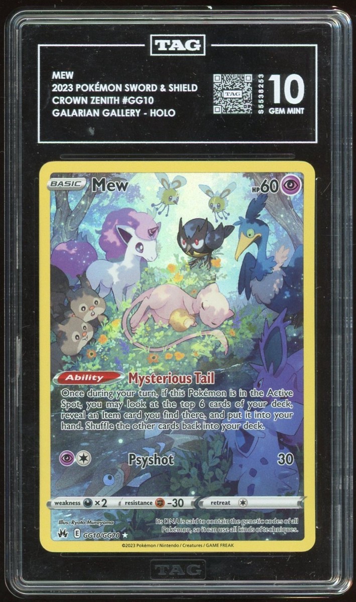 2023 Pokemon Crown Zenith Mew-Holo #GG10 SWSH GEM MT TAG 10
