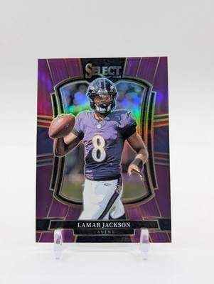 2025 Panini Select Football LAMAR JACKSON Purple Prizm /75 Ravens Color Match